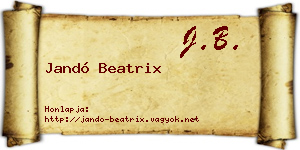 Jandó Beatrix névjegykártya